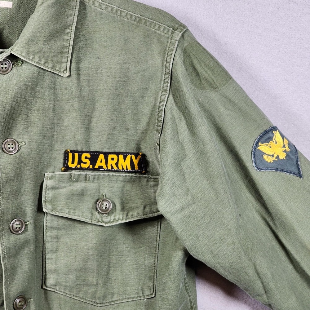 1965 US Army OG-107 Fatigue Shirt Type III Green Shade 107 D1-9409 Vietnam Era - Picture 2 of 9